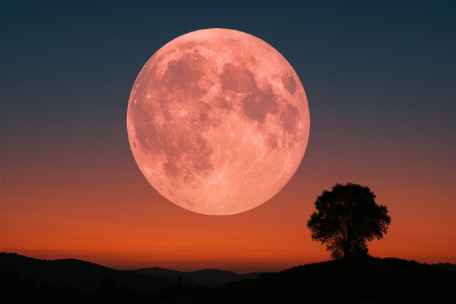 
					Strawberry Moon Mewarnai Langit Indonesia: Fenomena Langka yang Bikin Takjub. Ilustrasi