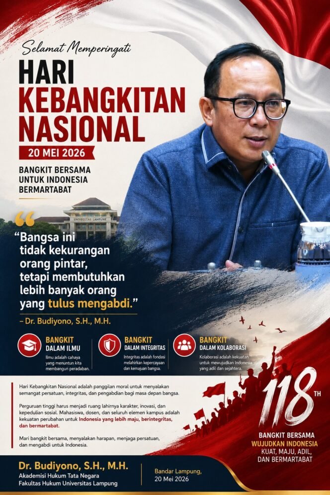 
					Refleksi Hari Kebangkitan Nasional 2026* Oleh: Dr. Budiyono, S.H., M.H.